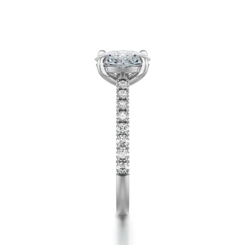 Pierścionek owalny diament z białego złota SBPZ_048